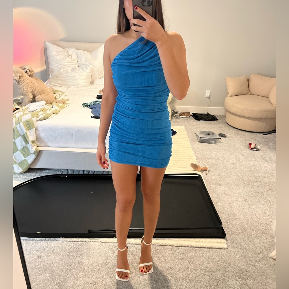 Bodycon blue sparkly dress